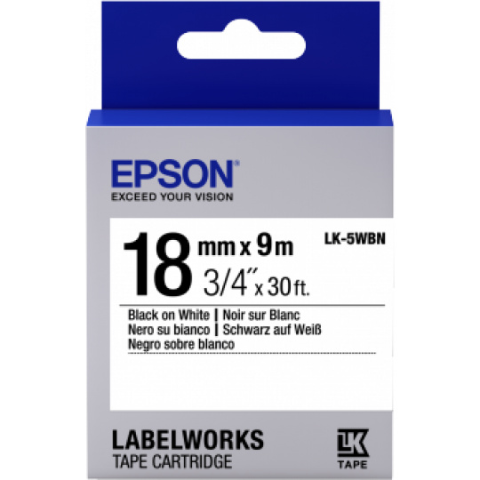 Epson Label Cartridge Standard LK-5WBN Black/White 18mm (9m)