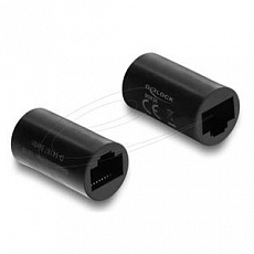 Delock Spojka adaptéru ze zásuvky RJ45 na zásuvku Cat.6, válcový tvar, černá Delock Spojka adaptéru ze zásuvky RJ45 na zásuvku Cat.6, válcový tvar, černá