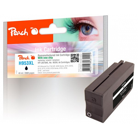 PEACH kompatibilní cartridge HP No. 953XL, černá, L0S70AE, 43ml, OEM chip
