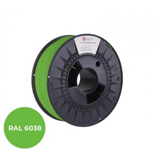 Tisková struna (filament) C-TECH PREMIUM LINE, ABS, luminiscenční zelená, RAL6038, 1,75mm, 1kg