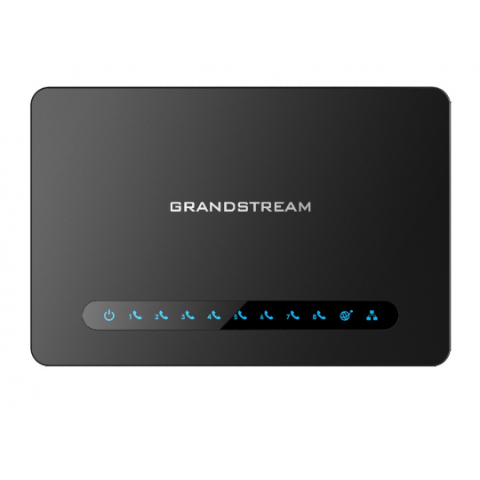 Grandstream HT818 (ATA), 8x FXS, 2 SIP profily, 1x Gbit LAN, NAT router, 3-cestná konf.