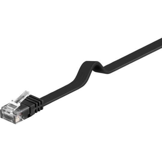 PremiumCord Plochý patch kabel UTP RJ45-RJ45 CAT6 7m černá