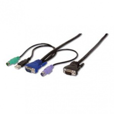 Digitus Kabel KVM chobotnice, VGA, 2xPS / 2, 1xUSB 1,8 m, černý Digitus Kabel KVM chobotnice, VGA, 2xPS / 2, 1xUSB 1,8 m, černý