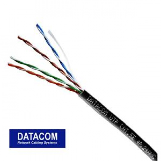 DATACOM OUTDOOR UTP drát CAT5E PE, venkovní, Fca 100m černý