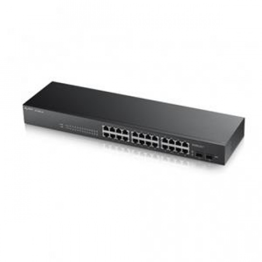 Zyxel GS1900-24, 24-port GbE L2 Smart Switch, rackmount, fanless