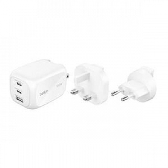 Belkin BOOST CHARGE™ PRO 100W 3-portová USB-C Power Delivery GaN PPS nástěnná nabíječka, bílá Belkin BOOST CHARGE™ PRO 100W 3-portová USB-C Power Delivery GaN PPS nástěnná nabíječka, bílá