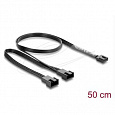 Delock Kabel ventilátoru z 1 čtyřpinové zásuvky PWM na 2 x 4 pinové zástrčky PWM, černý – délka 50 cm, s větví 20 cm