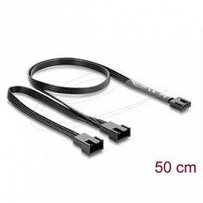 Delock Kabel ventilátoru z 1 čtyřpinové zásuvky PWM na 2 x 4 pinové zástrčky PWM, černý – délka 50 cm, s větví 20 cm Delock Kabel ventilátoru z 1 čtyřpinové zásuvky PWM na 2 x 4 pinové zástrčky PWM, černý – délka 50 cm, s větví 20 cm