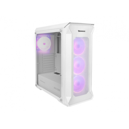 Počítačová skříň Genesis IRID 505 ARGB WHITE MIDI TOWER (USB 3.0), 4x 120mm ventilátory