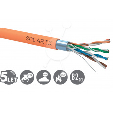 Instalační kabel Solarix CAT5E FTP LSOHFR B2ca-s1,d1,a1 500m/cívka SXKD-5E-FTP-LSOHFR-B2ca