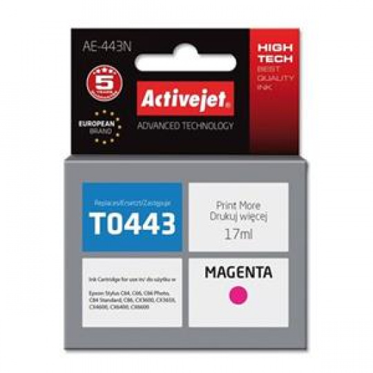 ActiveJet inkoust Epson T0443 C64/C66/C86/C84 Magenta, 16 ml     AE-443