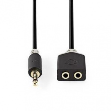 Nedis CABW22100AT02 - Stereofonní Audio Kabel | 3,5mm Zástrčka - 2× 3,5mm Zásuvka | 0,2 m | Antracit Nedis CABW22100AT02 - Stereofonní Audio Kabel | 3,5mm Zástrčka - 2× 3,5mm Zásuvka | 0,2 m | Antracit