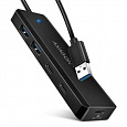 AXAGON HUE-C2A, 4× USB 5Gbps TRAVEL hub, 2× USB-A + 2× USB-C, USB-C napájení, kabel USB-A 19cm