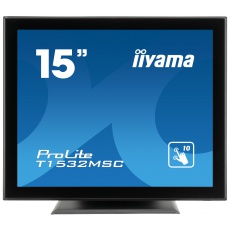 15" iiyama T1532MSC-B5AG: TN, XGA, capacitive, 10P, 315cd/m2, VGA, DP, HDMI, černý 15" iiyama T1532MSC-B5AG: TN, XGA, capacitive, 10P, 315cd/m2, VGA, DP, HDMI, černý