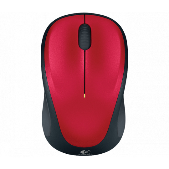 myš Logitech Wireless Mouse M235, nano USB, černá-červená