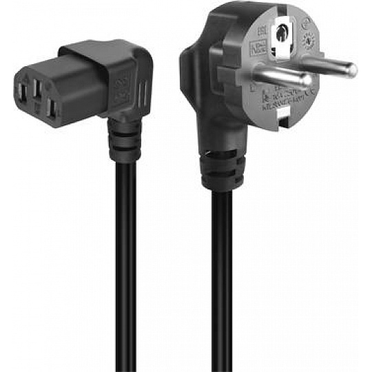 PremiumCord Kabel síťový 230V k PC,2m, 90° zahnutý PremiumCord Kabel síťový 230V k PC,2m, 90° zahnutý