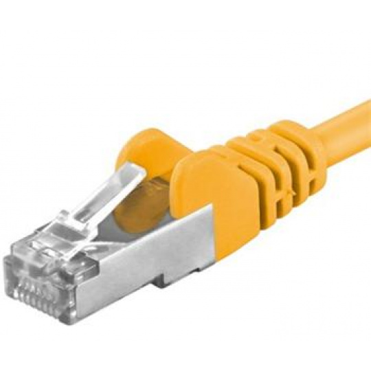 PremiumCord Patch kabel CAT6a S-FTP, RJ45-RJ45, AWG 26/7 1,5m, žlutá