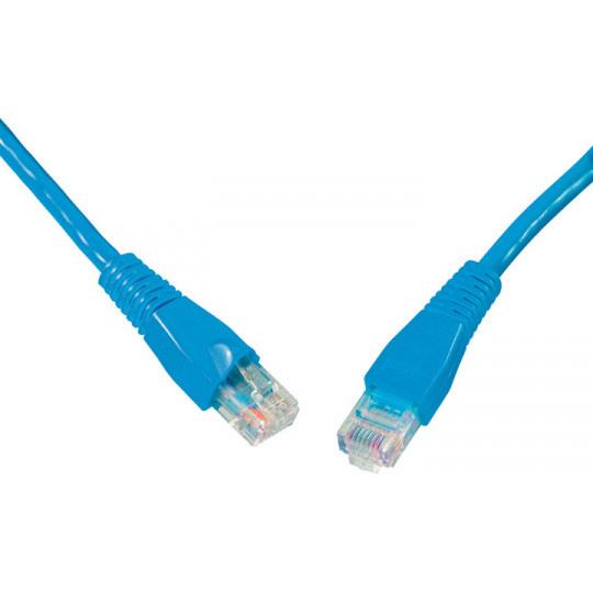 SOLARIX patch kabel CAT5E UTP PVC 0,5m modrý snag-proof