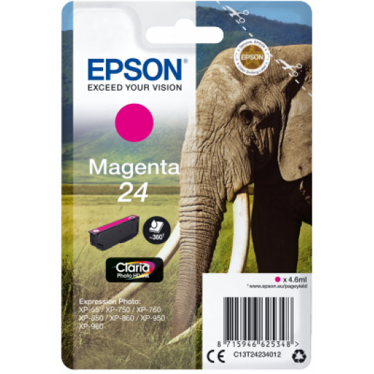 Epson Singlepack Magenta 24 Claria Photo HD Ink