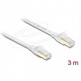 Delock Plochý spojovací kabel RJ45 Cat.8.1 U/FTP, až 40 Gbps, 3 m, bílý