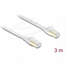 Delock Plochý spojovací kabel RJ45 Cat.8.1 U/FTP, až 40 Gbps, 3 m, bílý Delock Plochý spojovací kabel RJ45 Cat.8.1 U/FTP, až 40 Gbps, 3 m, bílý