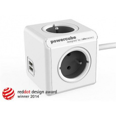 Zásuvka prodluž. PowerCube EXTENDED USB, Grey, 4 rozbočka, 2x USB, kabel 1,5m Zásuvka prodluž. PowerCube EXTENDED USB, Grey, 4 rozbočka, 2x USB, kabel 1,5m