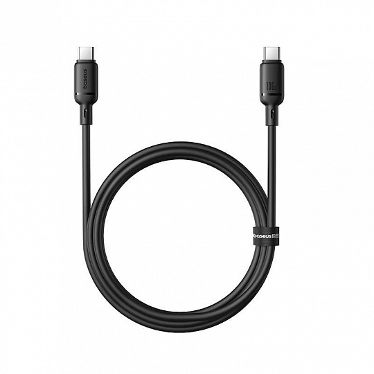 Baseus Rychlonabíjecí kabel Silky USB-C/USB-C 1m 100W černý Baseus Rychlonabíjecí kabel Silky USB-C/USB-C 1m 100W černý