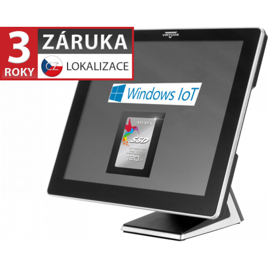 AerPOS PP-9667CV, 17", i3, 4GB, 120GB SSD, Win 10 IoT. kap., bez rámeč.