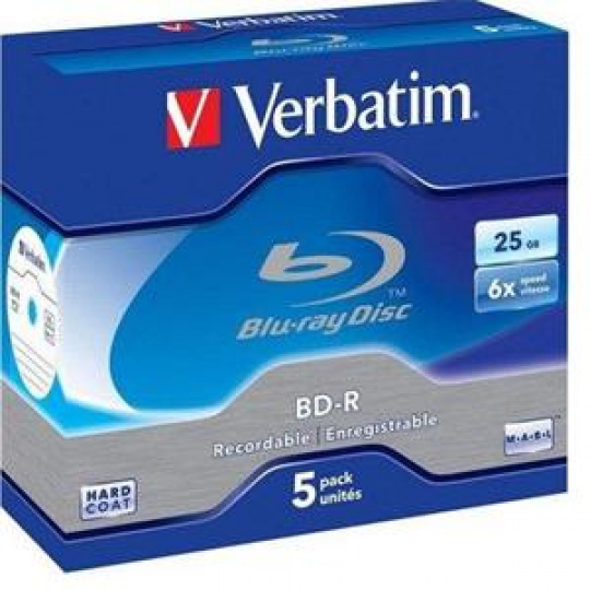 VERBATIM BD-R SL DataLife 25GB, 6x, jewel case 5 ks