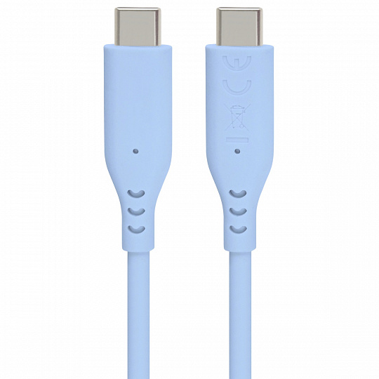 PremiumCord silikonový USB-C 60W, modrý, 1.5m