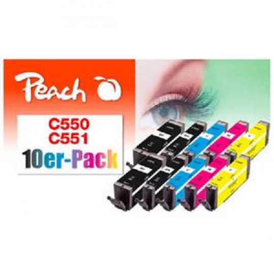 PEACH kompatibilní cartridge Canon PGI-550/CLI-551 Multi-10-Pack, 2x each bk, pbk, c, m, y