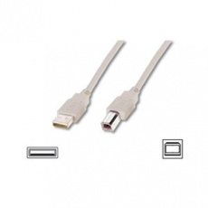 Digitus Připojovací kabel USB 2.0, typ A - B M / M, 1,8 m, šedy