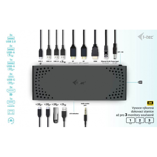 I-tec USB-C Triple Display Docking Station Gen 2, PD 100W