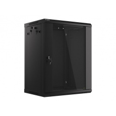 LANBERG 19" RACKOVÁ SKŘÍŇ PRO MONTÁŽ NA STĚNU 15U/600X450 (v rozloženém stavu) S PROSKLENÝMI DVEŘMI ČERNÁ  V2