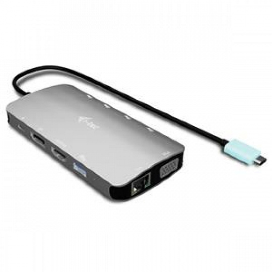 i-tec USB-C Metal Nano 3x Display (DP, HDMI and VGA) Docking Station, Power Delivery 100 W