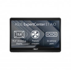 ASUS ExpertCenter E1 AiO (E1600), 15,6" HD, dotykový, N4500, 4GB, 128GB SSD, UHD, Windows 11 Pro, černý, záruka 2 roky - prémiová záruka ASUS Pick-up and Return 
