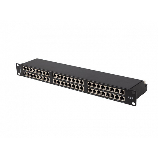 PATCH PANEL 48 PORTŮ 1U 19" CAT.6 FTP STÍNĚNÝ ČERNÝ LANBERG PATCH PANEL 48 PORTŮ 1U 19" CAT.6 FTP STÍNĚNÝ ČERNÝ LANBERG