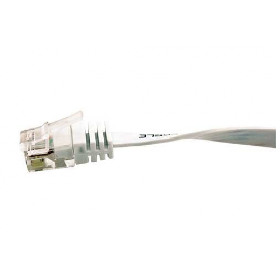 Patch kabel UTP cat 6, 10m plochý - bílý