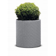 Květináč Keter Cylinder L Silver Grey