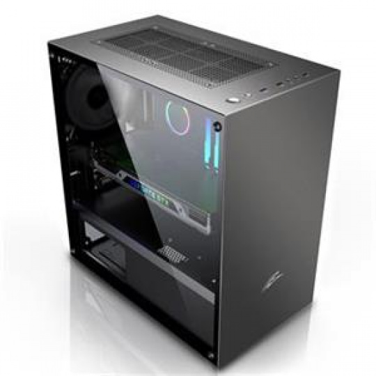 EVOLVEO M4, case mATX, 2x USB2.0 / 1x USB3.0 / 120mm LED / černý s průhlednou bočnicí