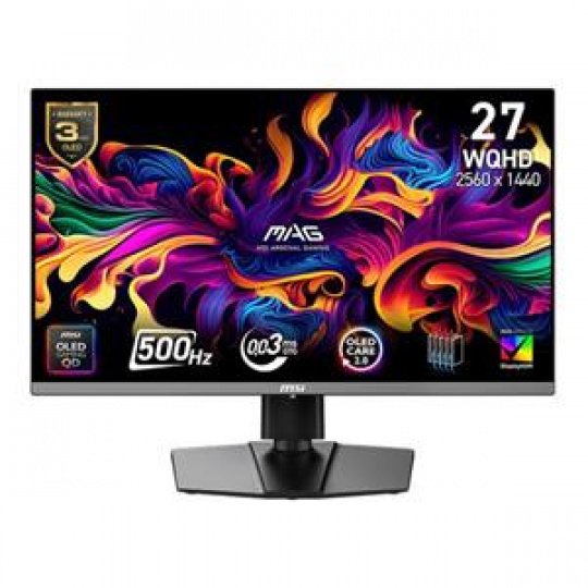 MSI MAG 272QP QD-OLED X50 Gaming monitor 26,5" QD-OLED/2560x1440 (WQHD)/500Hz/0,03ms/2xHDMI/DP/USB-C/Výšk.nast/Pivot