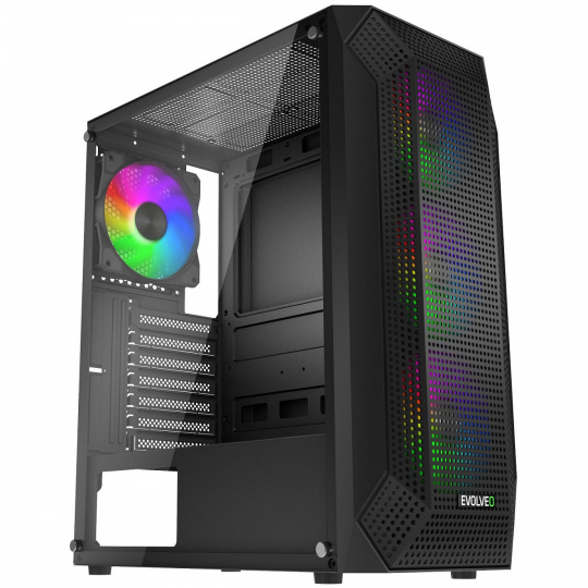 EVOLVEO Xenon, Midi Tower/4x ARGB/mesh+sklo