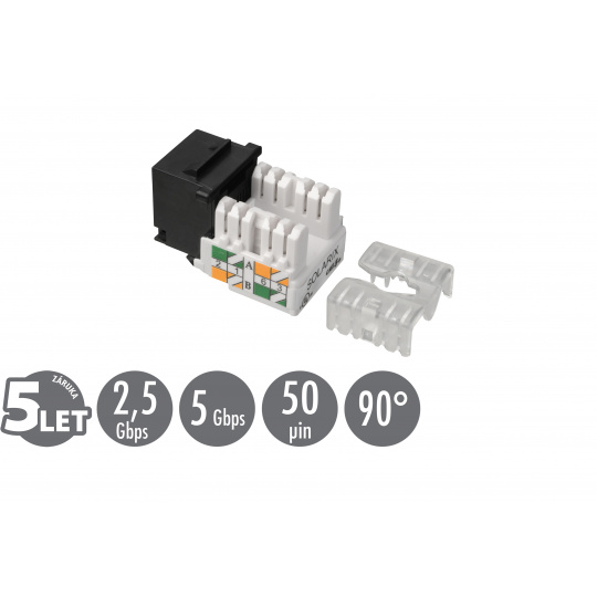 Zařezávací keystone Solarix CAT5E UTP svorkovnice 90° SXKJ-5E-UTP-BK-90