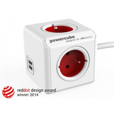 Zásuvka prodluž. PowerCube EXTENDED USB, Red, 4 rozbočka, 2x USB, kabel 1,5m Zásuvka prodluž. PowerCube EXTENDED USB, Red, 4 rozbočka, 2x USB, kabel 1,5m