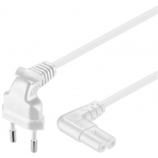 PremiumCord Kabel síťový 230V k magnetofonu se zahnutými konektory 3m bílý