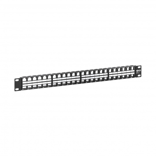 Patch Panel 48-Port 1U Rack Nestíněný, Keystone/Multimedia, RJ45 Ethernet, USB, HDMI, Cat5e/6