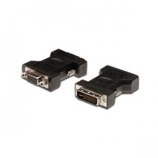 Digitus DVI adapter, DVI(24+5) - HD15 M/F,  DVI-I dual link, bl,  (Digitus polybag)