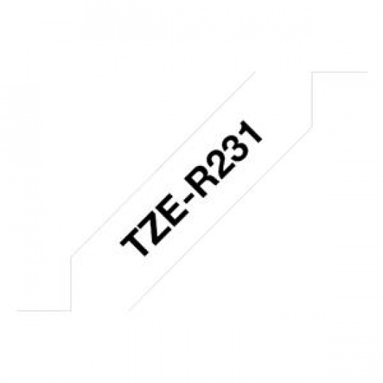 Brother - TZe-R231 bílá / čená (12mm, 4m, pruhovaná)