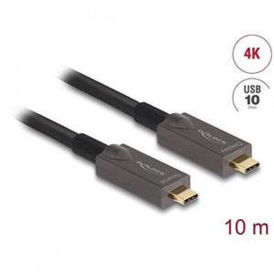 Delock Aktivní optický kabel USB-C™ 4K Video + Data + PD, délka 10 m Delock Aktivní optický kabel USB-C™ 4K Video + Data + PD, délka 10 m