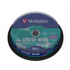 VERBATIM DVD-RW(10-Pack)Spindle4x/DLP/4.7GB